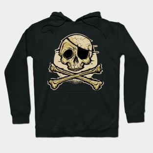 Skull and Crossbones with Eye-patch Graphic Hoodie